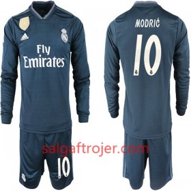 Real Madrid Fodboldtrøjer MODRIC 10 Børn Udebanesæt 2018/19 Langærmet